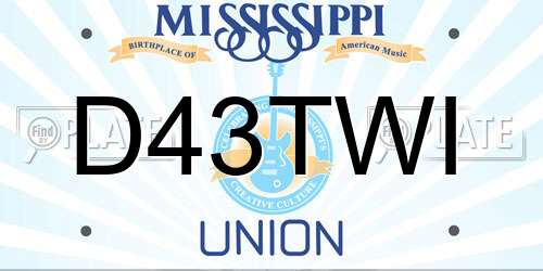 D43TWI Mississippi License Plate