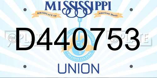 D440753 Mississippi License Plate