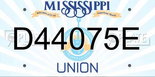D44075E Mississippi License Plate