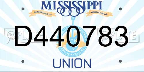 D440783 Mississippi License Plate