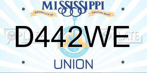 D442WE Mississippi License Plate