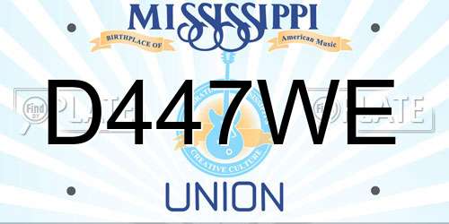 D447WE Mississippi License Plate