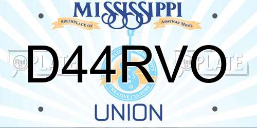 D44RVO Mississippi License Plate