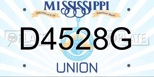D4528G Mississippi License Plate