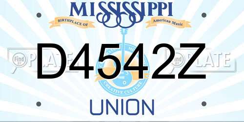D4542Z Mississippi License Plate