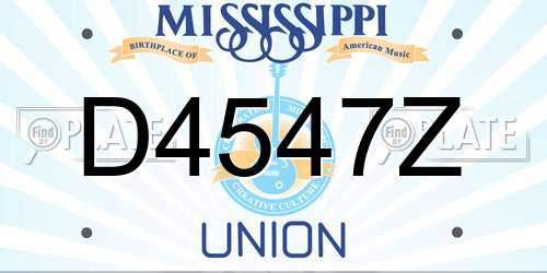 D4547Z Mississippi License Plate