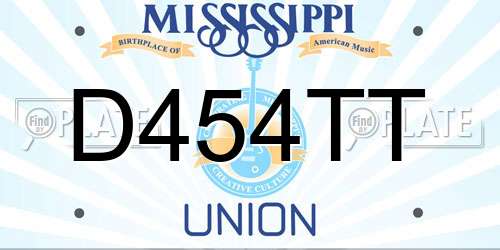 D454TT Mississippi License Plate