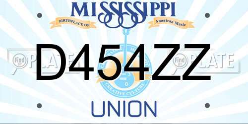 D454ZZ Mississippi License Plate