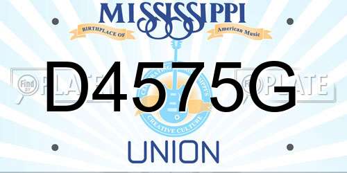 D4575G Mississippi License Plate