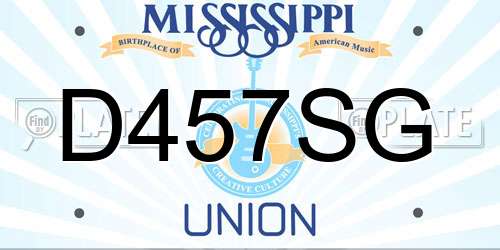 D457SG Mississippi License Plate