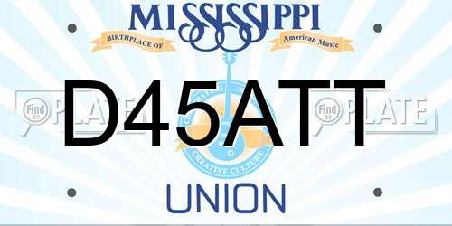 D45ATT Mississippi License Plate