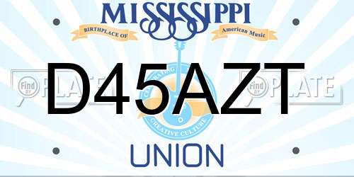 D45AZT Mississippi License Plate