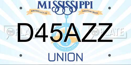D45AZZ Mississippi License Plate