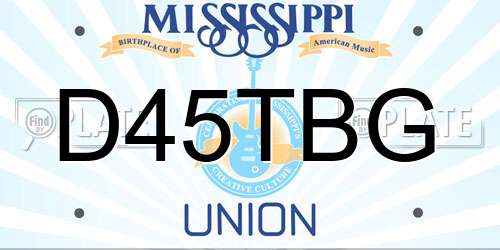 D45TBG Mississippi License Plate