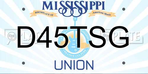 D45TSG Mississippi License Plate