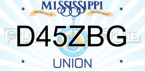 D45ZBG Mississippi License Plate