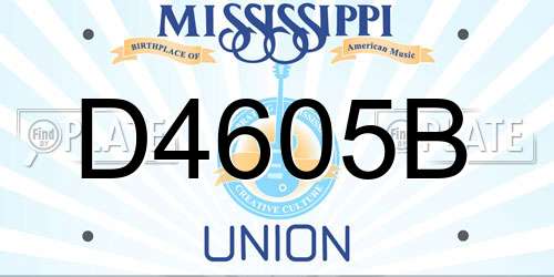 D4605B Mississippi License Plate