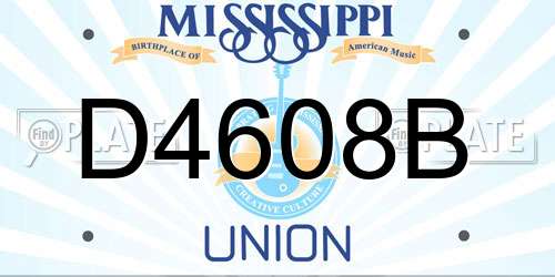D4608B Mississippi License Plate