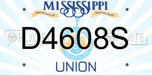 D4608S Mississippi License Plate