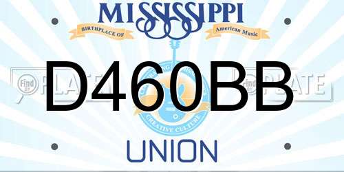 D460BB Mississippi License Plate