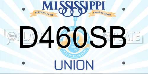 D460SB Mississippi License Plate