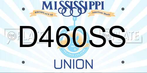 D460SS Mississippi License Plate