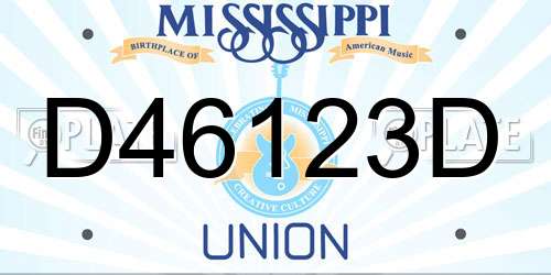 D46123D Mississippi License Plate