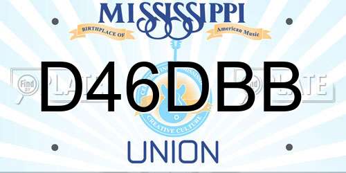 D46DBB Mississippi License Plate