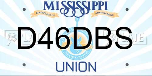 D46DBS Mississippi License Plate