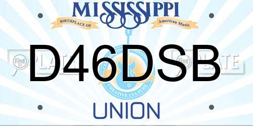 D46DSB Mississippi License Plate