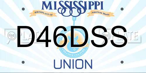 D46DSS Mississippi License Plate