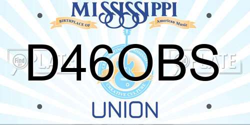 D46OBS Mississippi License Plate