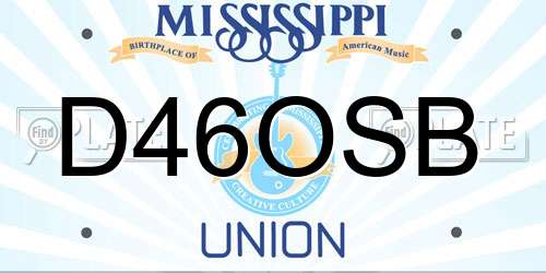 D46OSB Mississippi License Plate