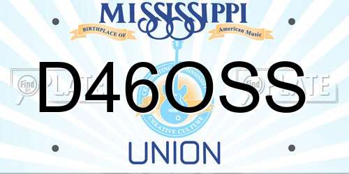 D46OSS Mississippi License Plate