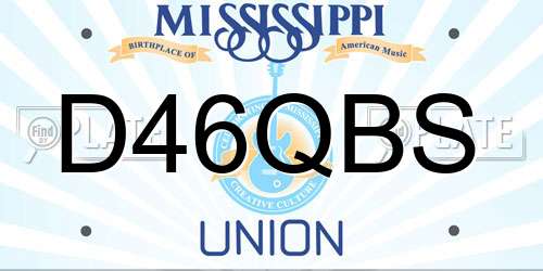 D46QBS Mississippi License Plate