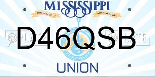 D46QSB Mississippi License Plate