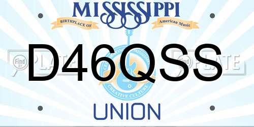 D46QSS Mississippi License Plate