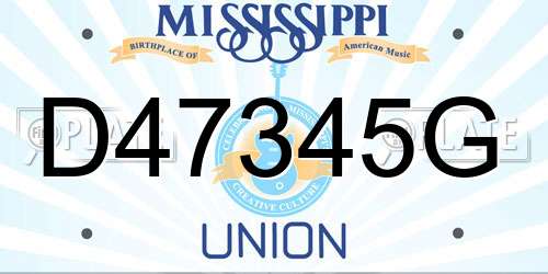 D47345G Mississippi License Plate