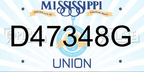 D47348G Mississippi License Plate