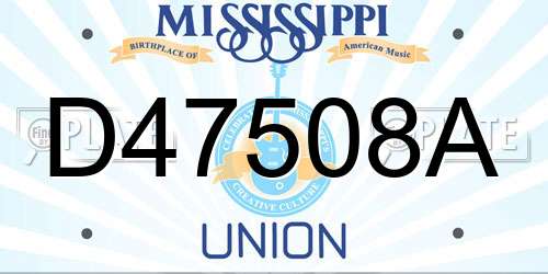 D47508A Mississippi License Plate