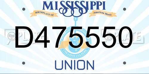D475550 Mississippi License Plate