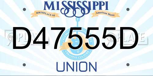 D47555D Mississippi License Plate