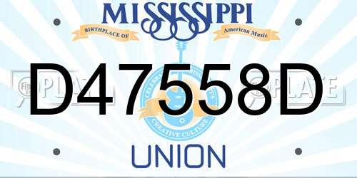 D47558D Mississippi License Plate
