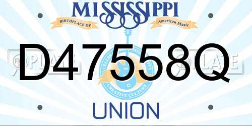D47558Q Mississippi License Plate
