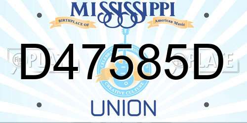 D47585D Mississippi License Plate