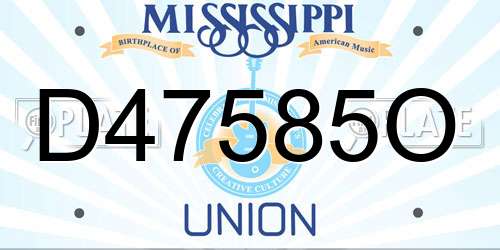 D47585O Mississippi License Plate