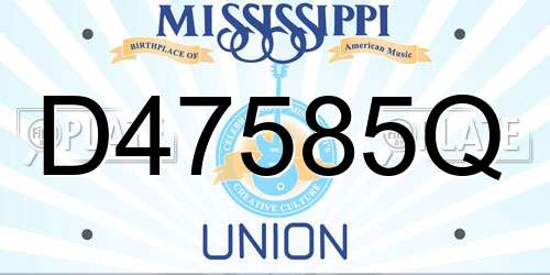 D47585Q Mississippi License Plate
