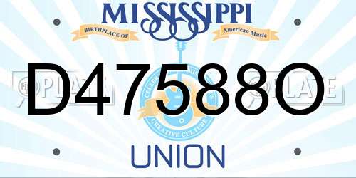 D47588O Mississippi License Plate