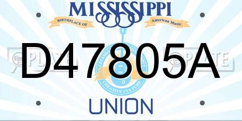 D47805A Mississippi License Plate