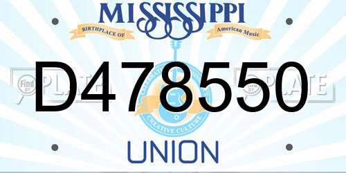D478550 Mississippi License Plate